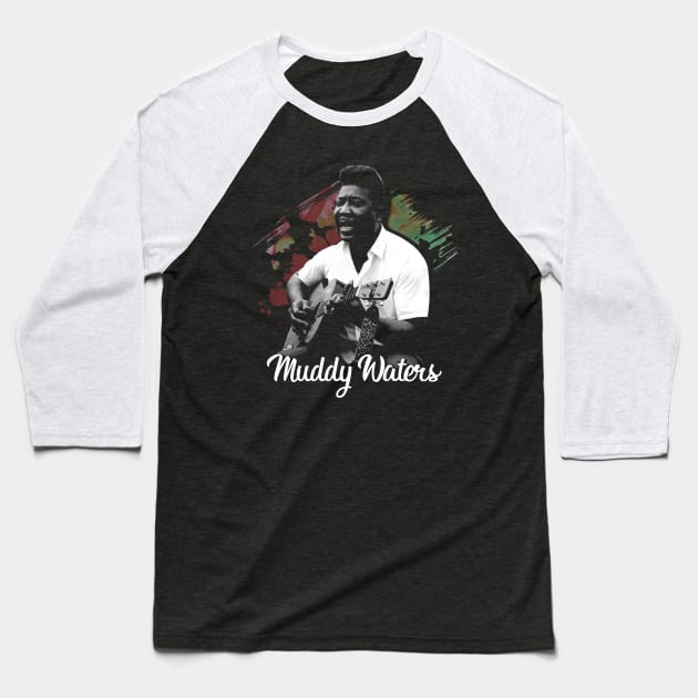 Muddy Waters' Mojo Intimate Musical Portraits Baseball T-Shirt by Silly Picture